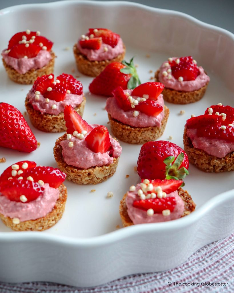 healthy granola tartellettes with strawberry mousse thecookingglobetrotter