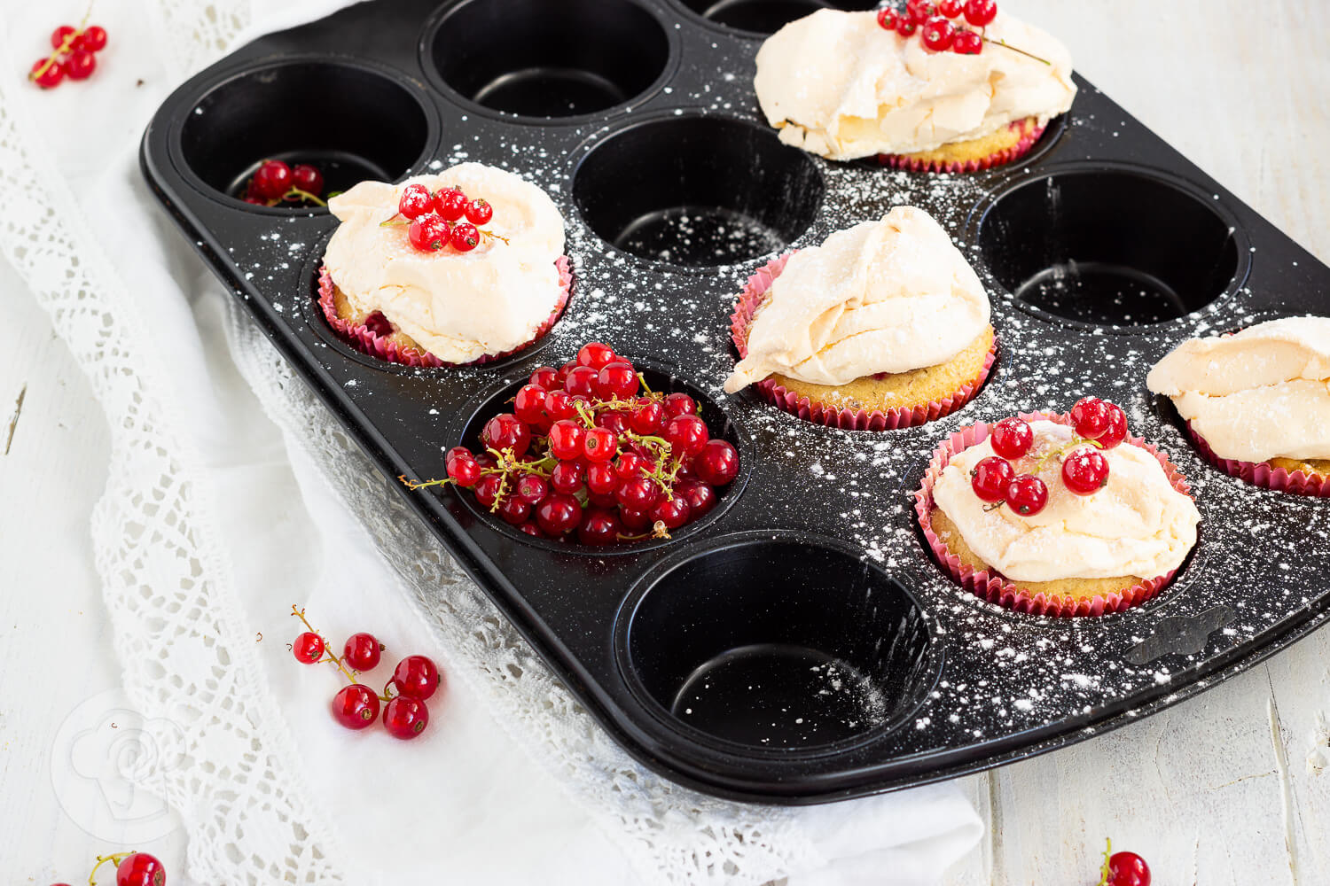 Mehr über den Artikel erfahren Johannisbeermuffins mit Baiser