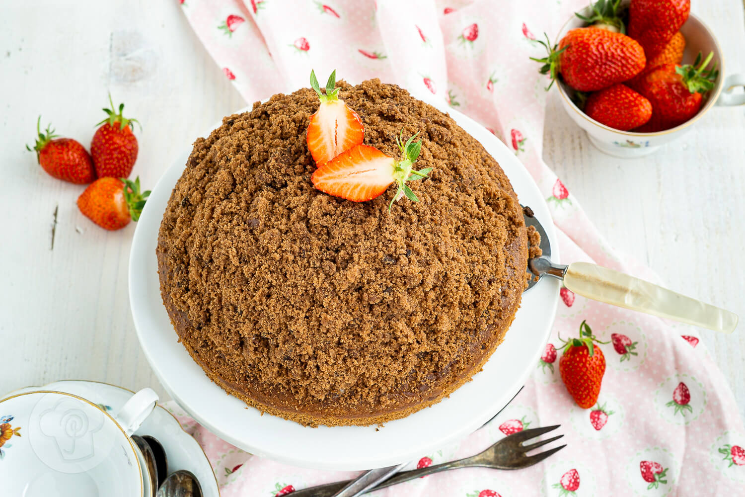 Maulwurfkuchen mit Erdbeeren - Küchentraum &amp; Purzelbaum