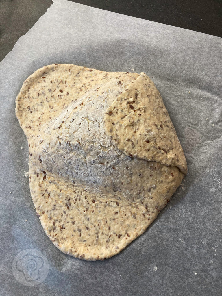 Leinsaat Ecken mit Dinkel 5 Leinsaat Ecken 1 Flügel hochgefalten