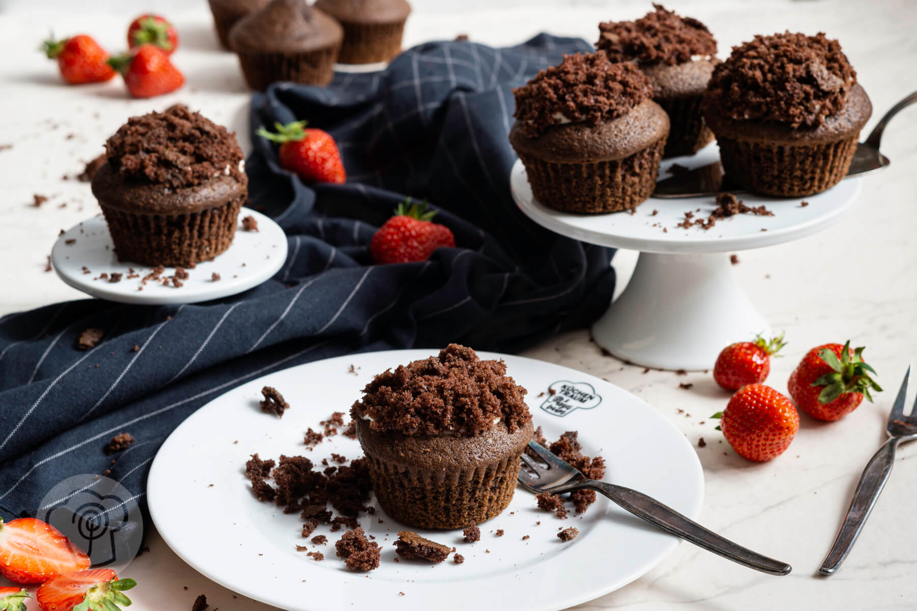 You are currently viewing Maulwurf Muffins mit Erdbeeren