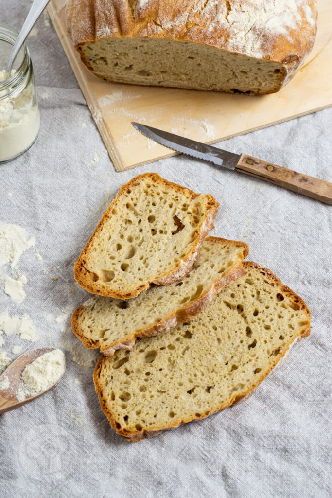 Pane di grano duro (italienischen Hartweizenbrot) - Drei Brotscheiben