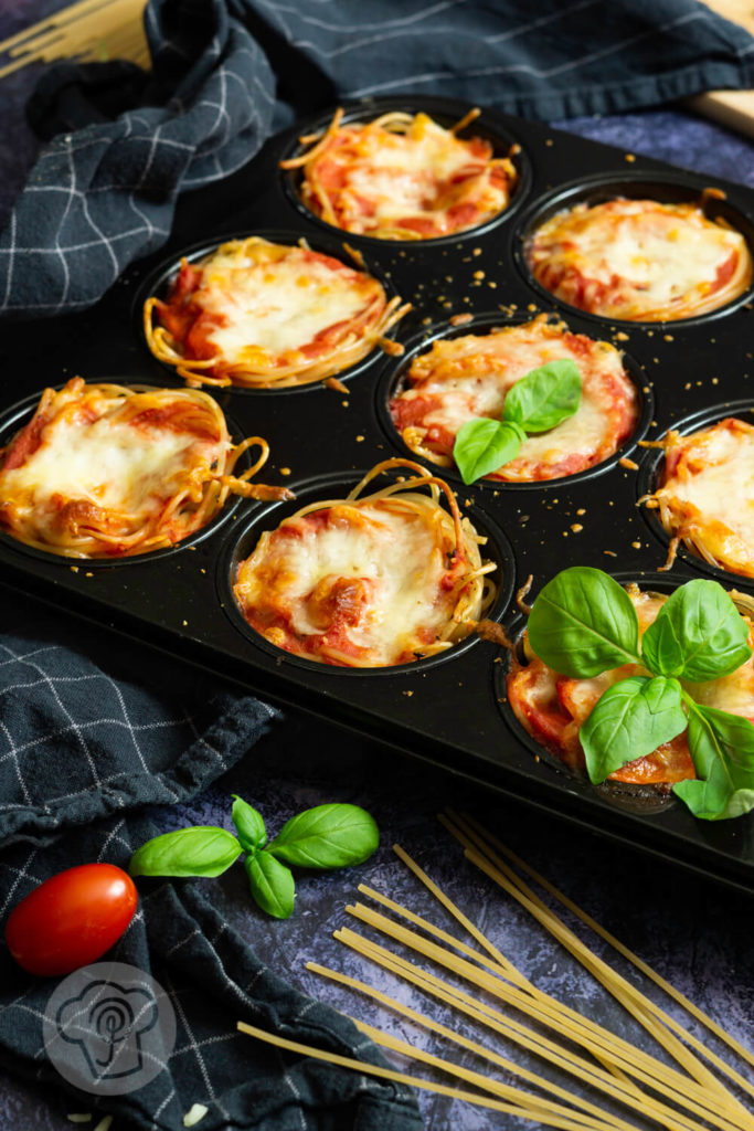 Spaghetti Muffins gebacken im Muffinblech