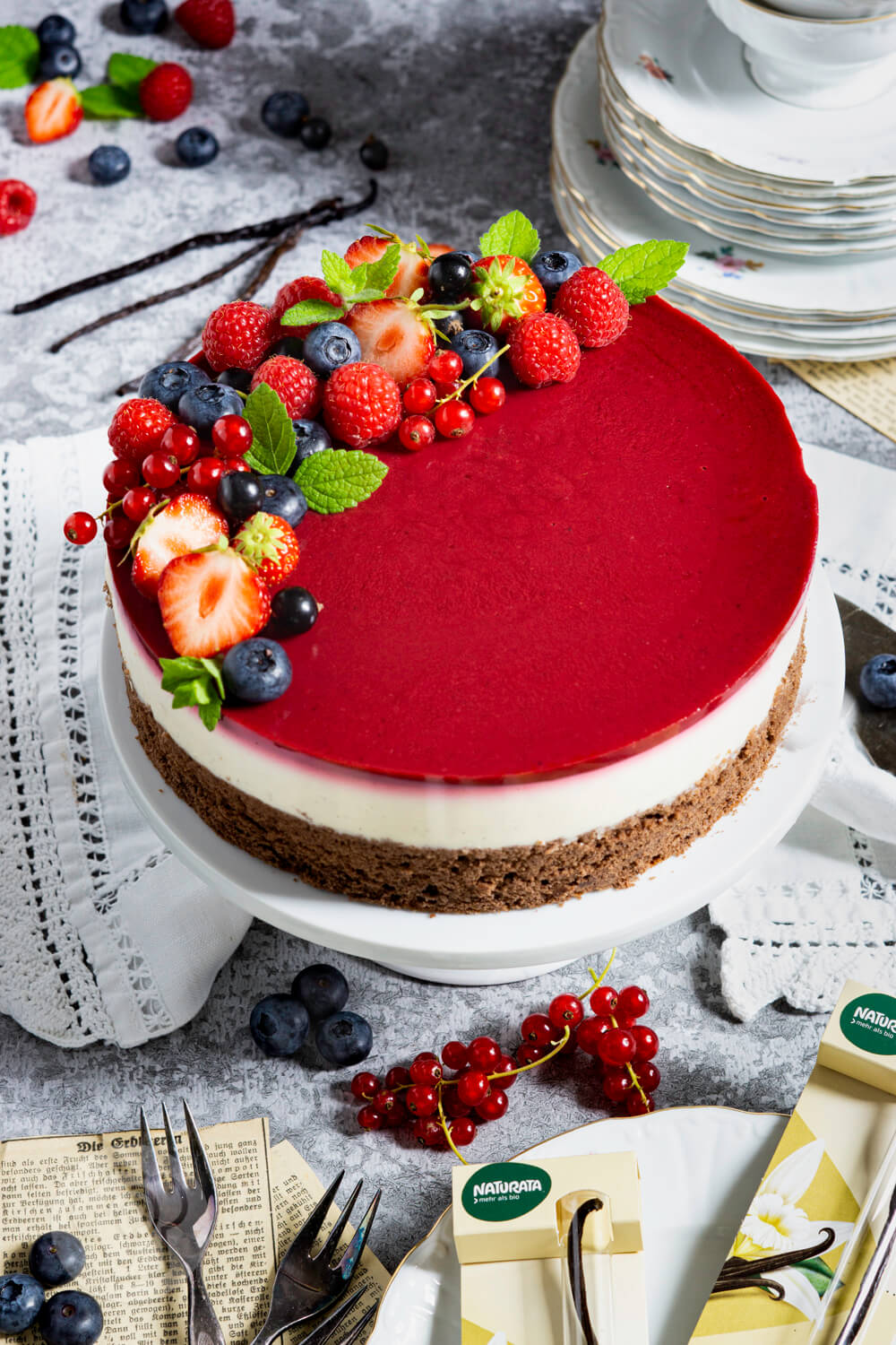 Panna Cotta Torte mit Beeren Küchentraum & Purzelbaum