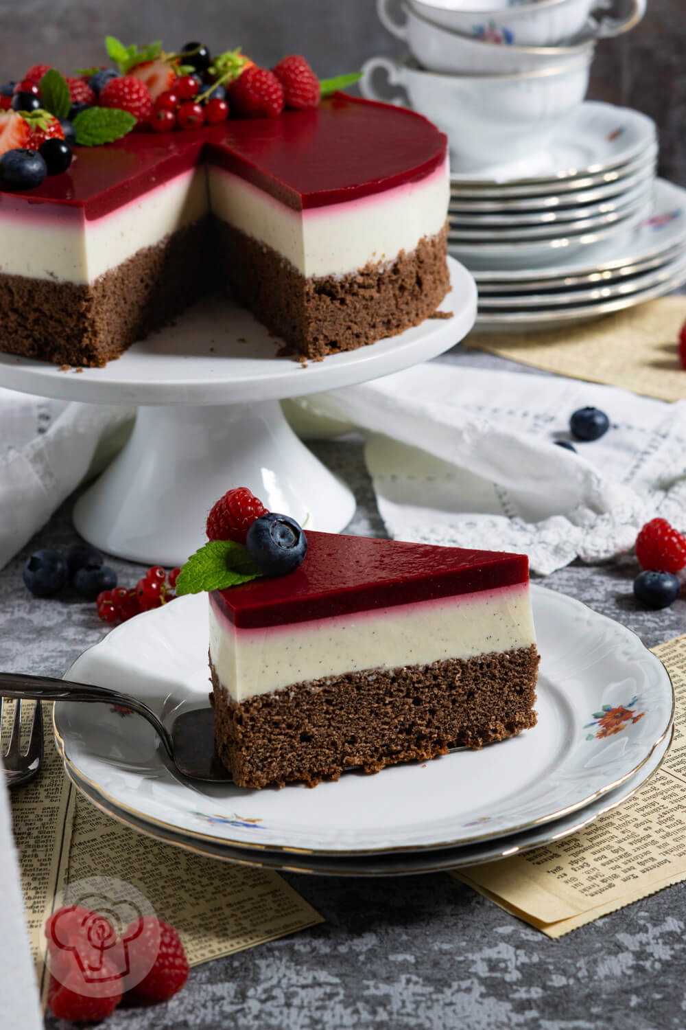 Panna Cotta Torte mit Beeren - Küchentraum &amp; Purzelbaum
