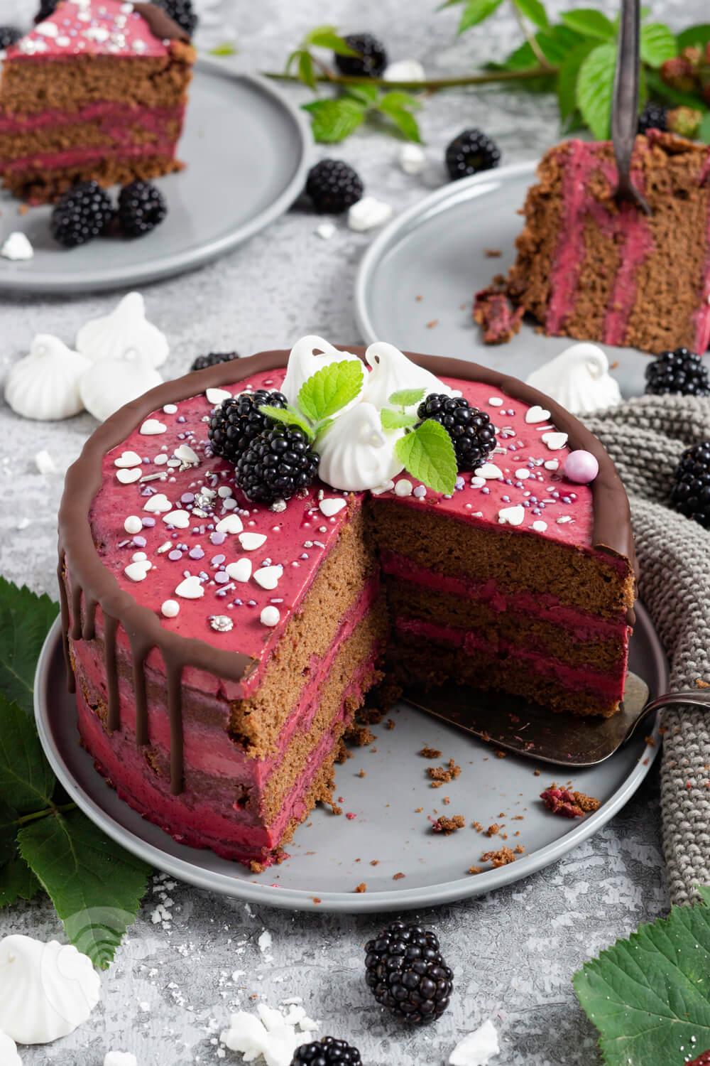 Brombeer Torte mit Schokolade - Küchentraum &amp; Purzelbaum
