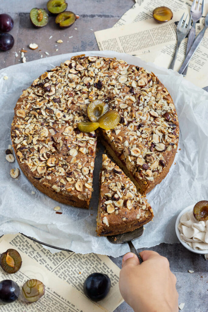 Pflaumenkuchen mit Rührteig - Küchentraum &amp; Purzelbaum