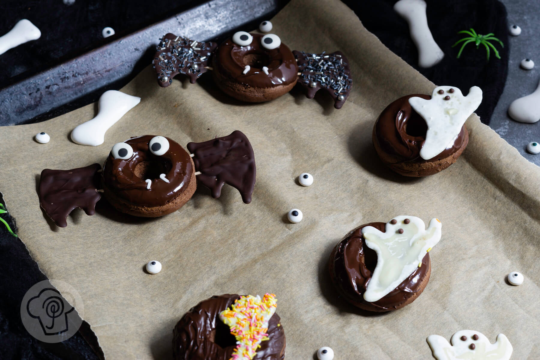 Mehr über den Artikel erfahren Halloween Schoko Donuts