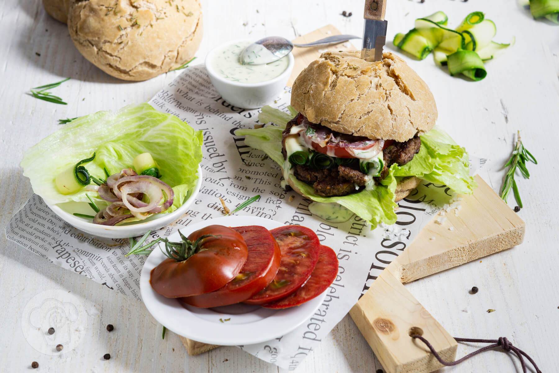 Read more about the article Zwiebel Burger mit Joghurtmayonnaise