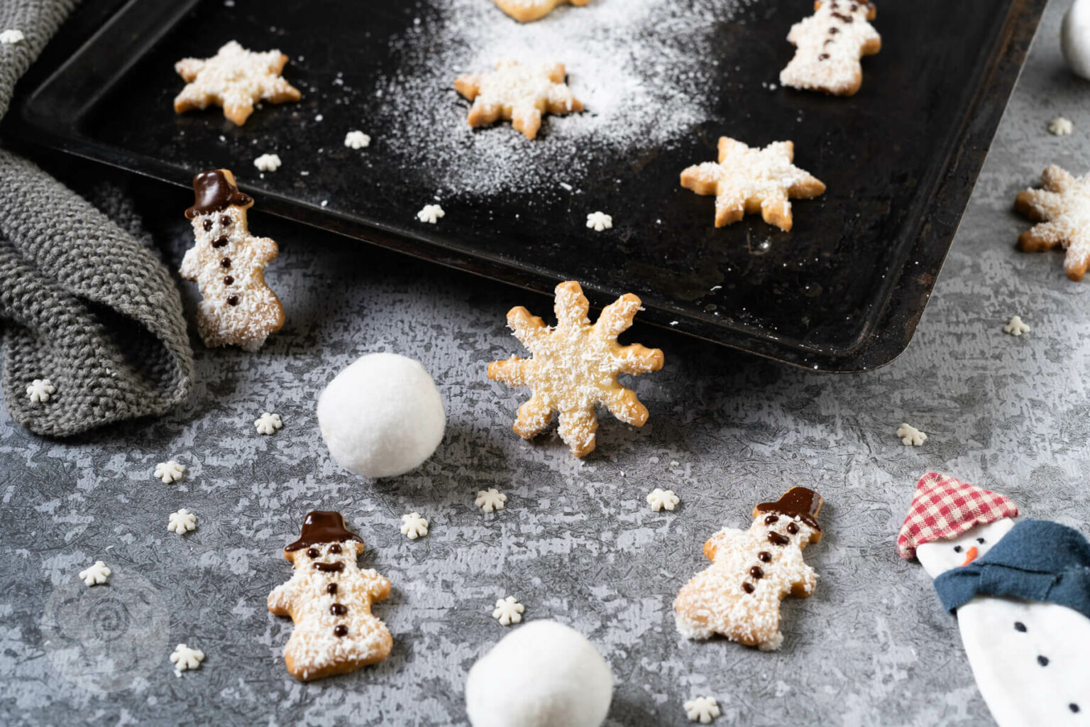 Winterliche Schneemann Kekse - Küchentraum &amp; Purzelbaum