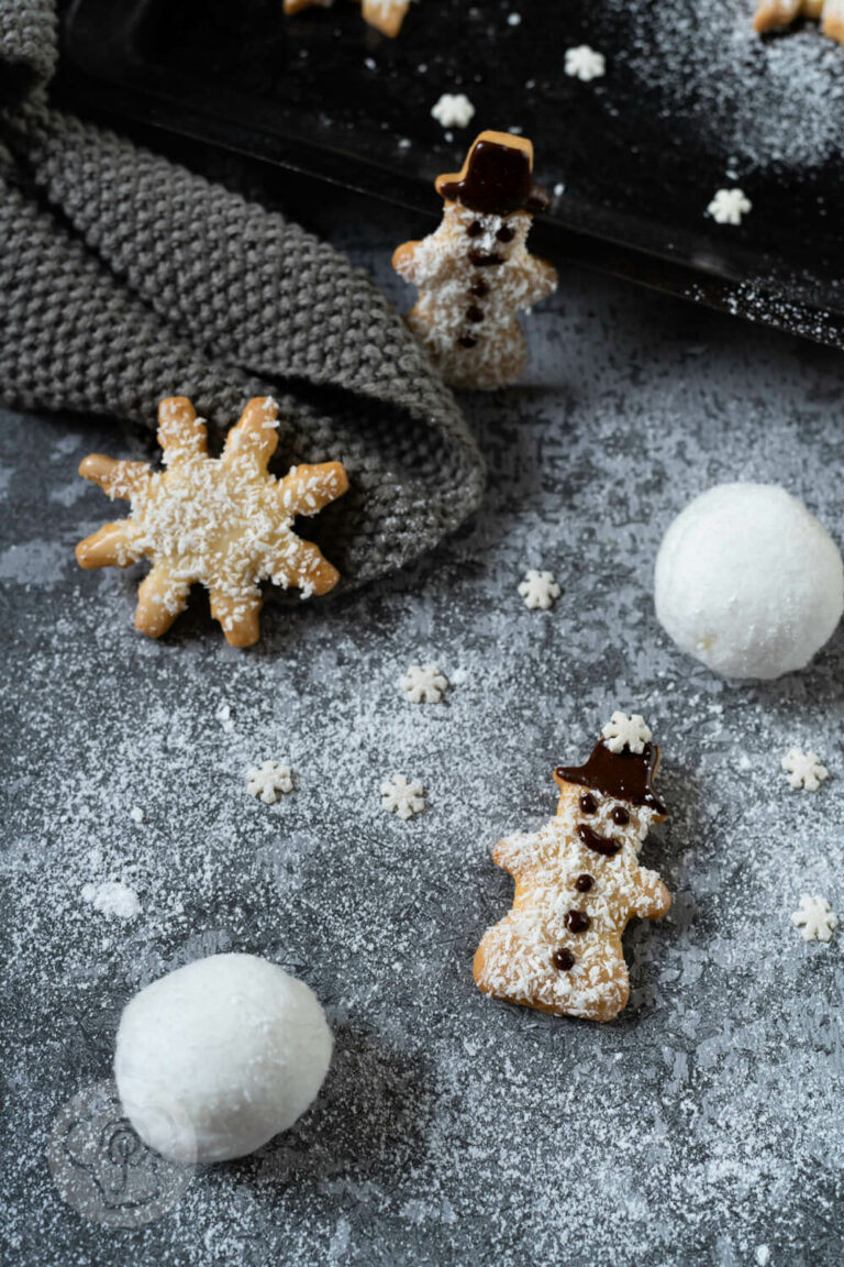 Winterliche Schneemann Kekse - Küchentraum &amp; Purzelbaum