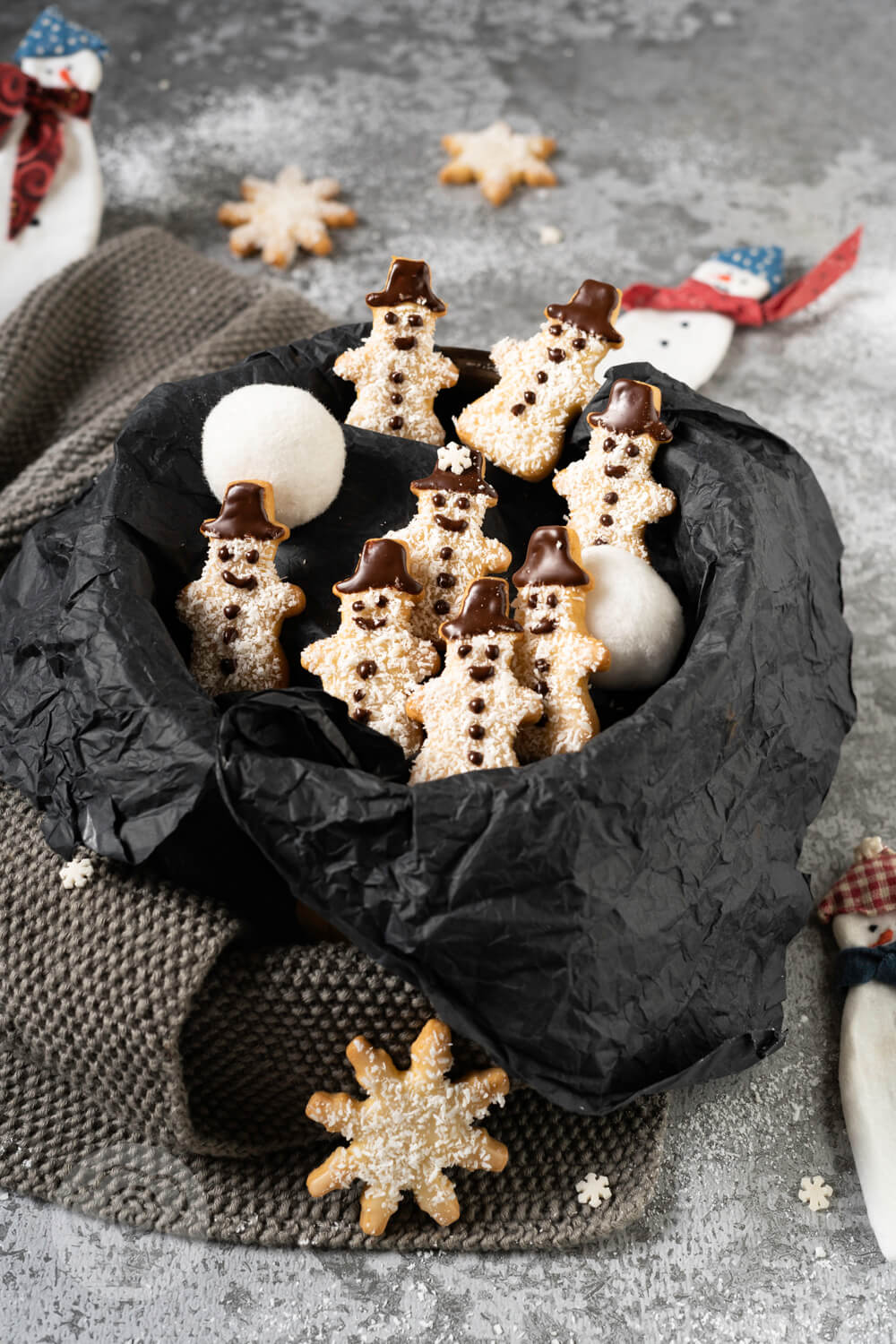 Winterliche Schneemann Kekse - Küchentraum &amp; Purzelbaum