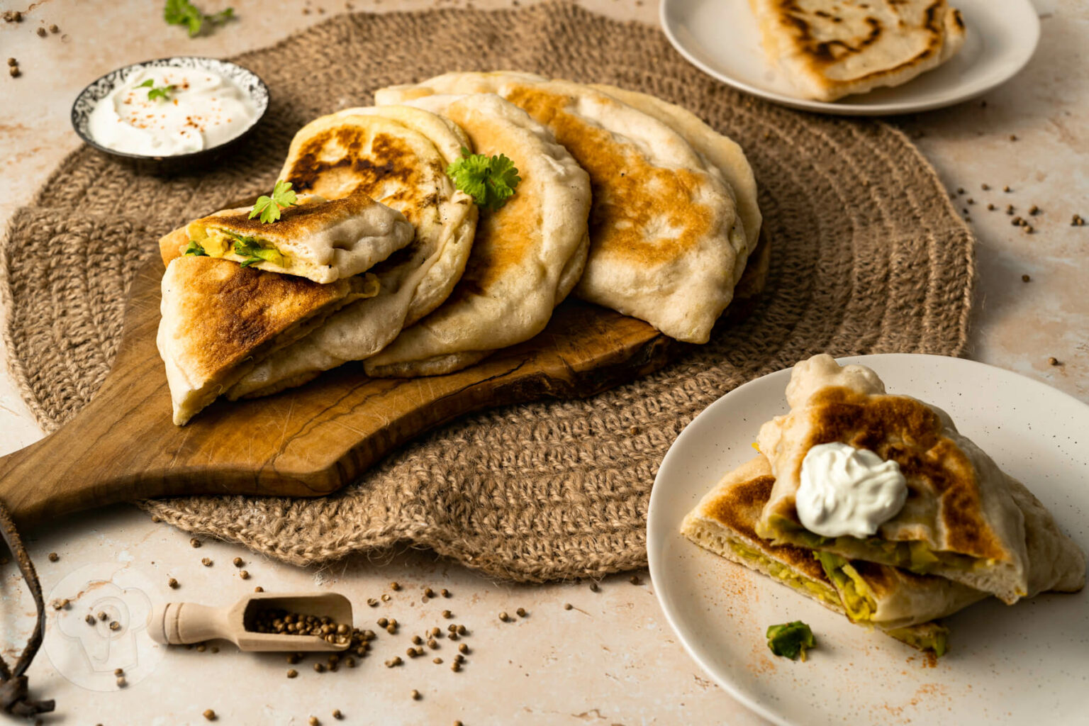 Afghanische Bolani - gefülltes Fladenbrot - Küchentraum & Purzelbaum