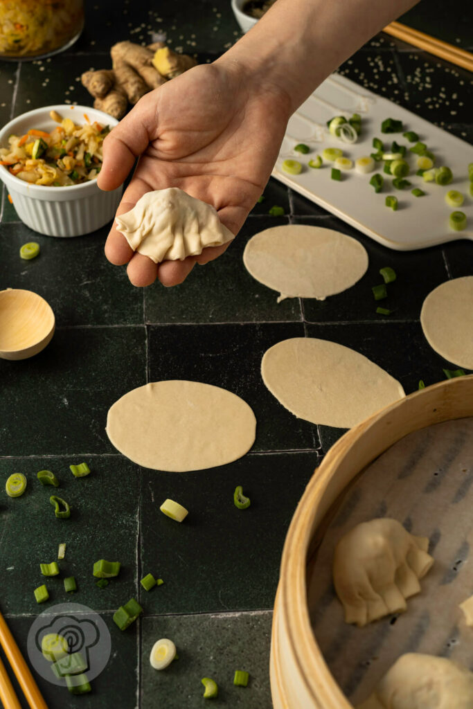 Zubereitung Vegane Mandu mit Kimchi-Füllung - koreanische Maultaschen