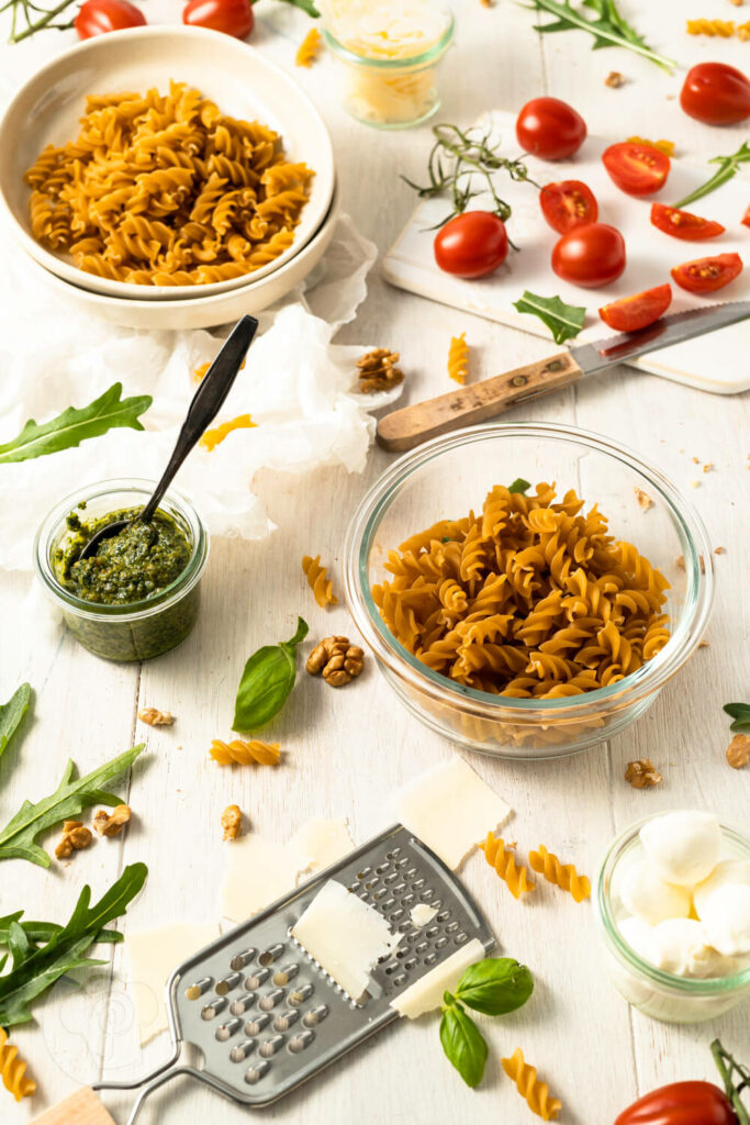 Meal Prep - Nudelsalat mit Pesto Zubereitung