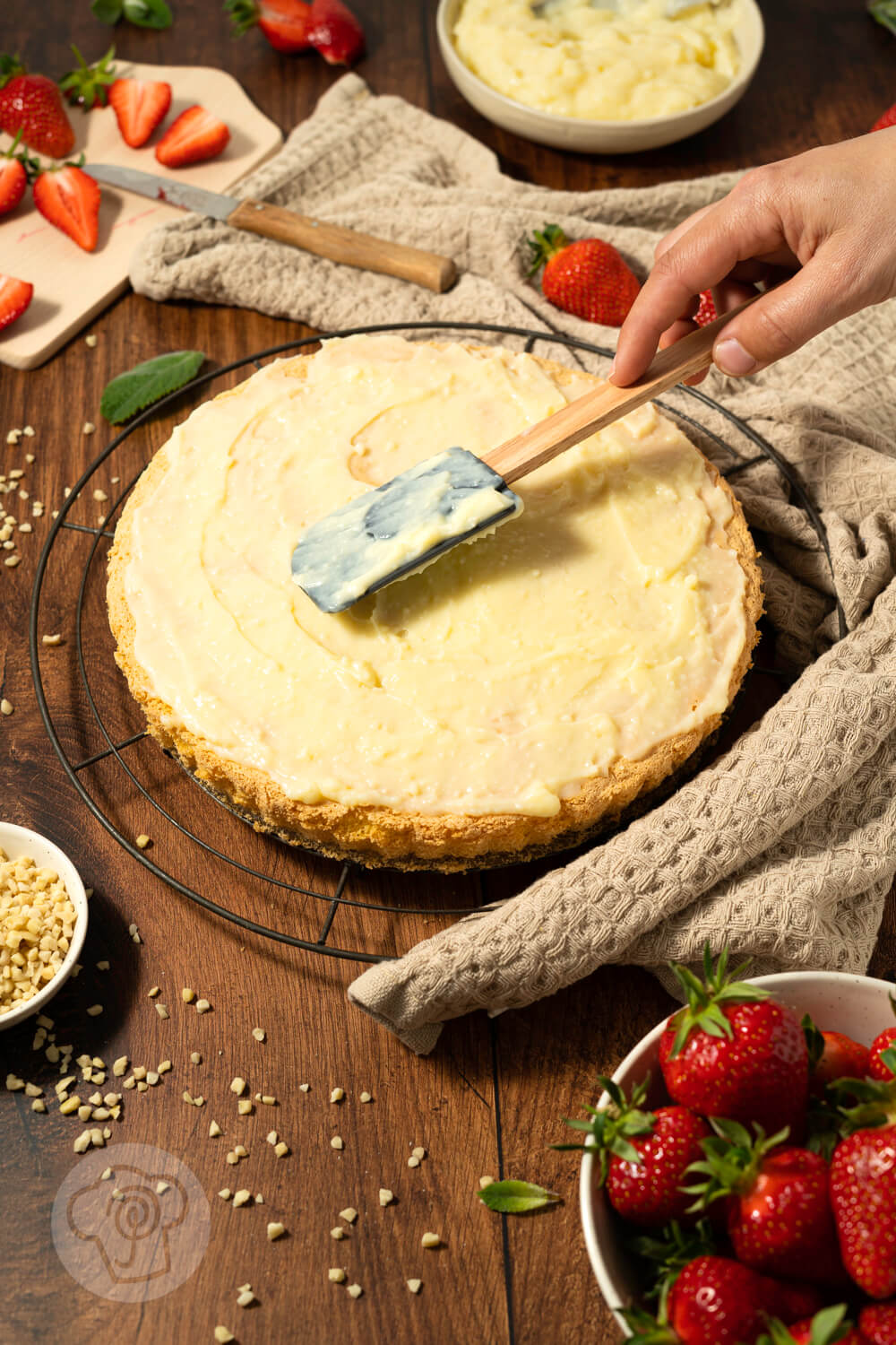 Einfacher Erdbeerkuchen mit Pudding - Küchentraum &amp; Purzelbaum