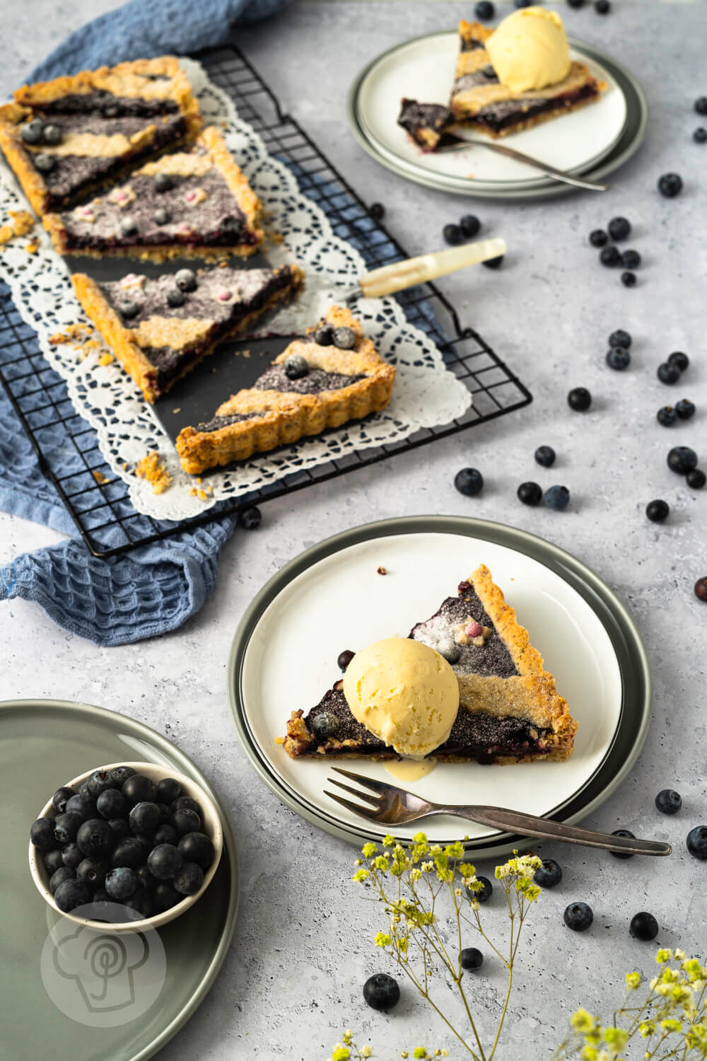 Schwedische Blaubeer-Tarte - Küchentraum &amp; Purzelbaum