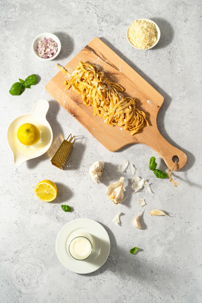 Pasta al Limone - Pasta mit cremiger Zitronensauce - Zutaten