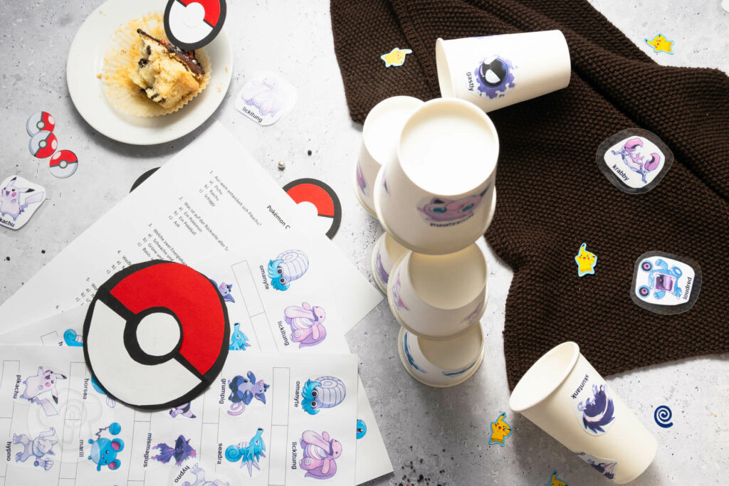 Pokémon Geburtstag - Pokémon Party - Dosenwerfen, Pokémon Quiz, Pokémon Hunt