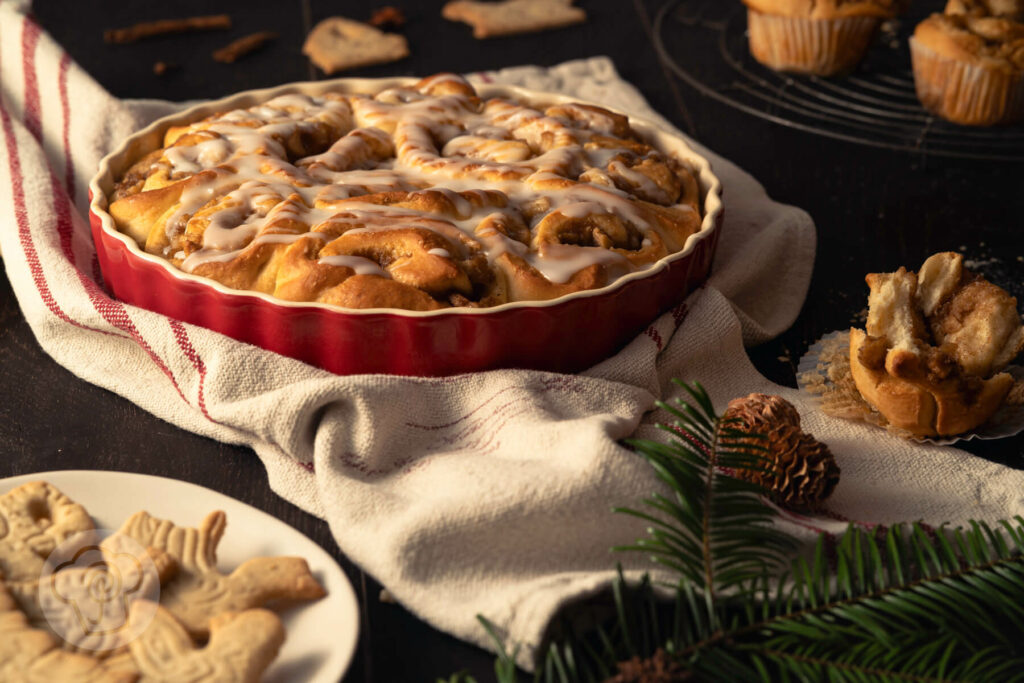 Spekulatius Hefeschnecken mit Bratapfel in der Form