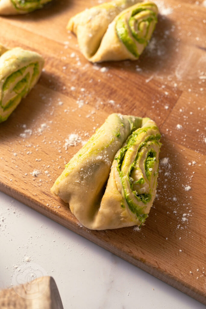 Bärlauch Franzbrötchen No Knead - Zubereitung