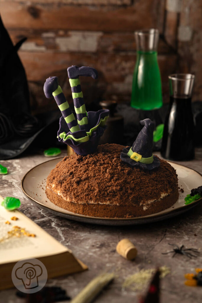 Kuchen Hexenparty - Kindergeburtstag - Halloweenparty - Maulwurfkuchen mit Kirschen