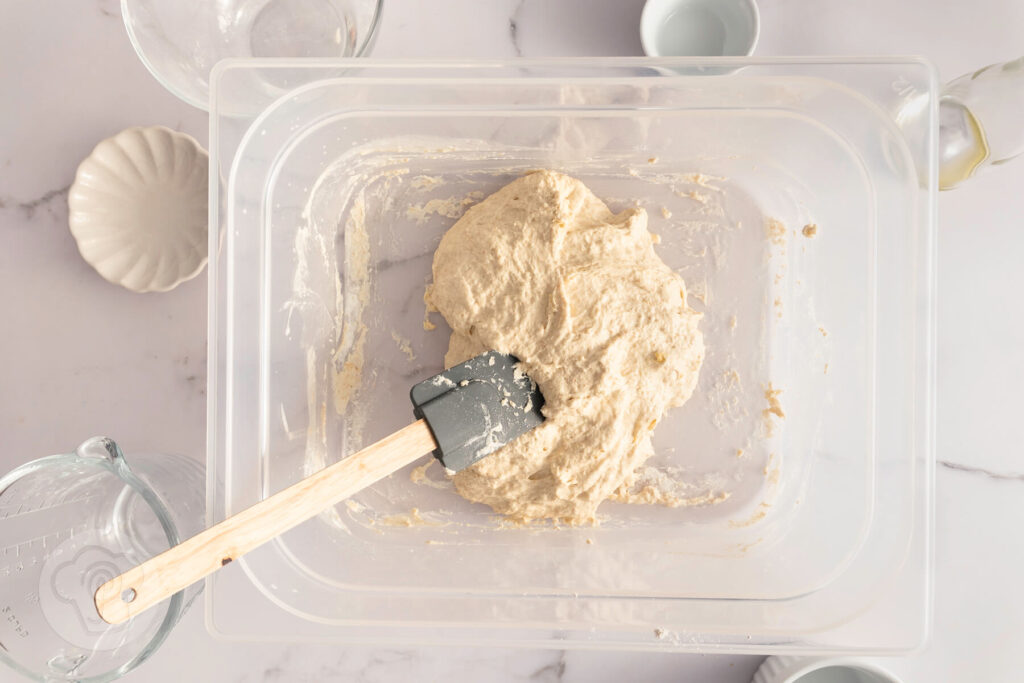 No Knead Ciabatta mit Vollkorn 5 No Knead Ciabatta - Zubereitung