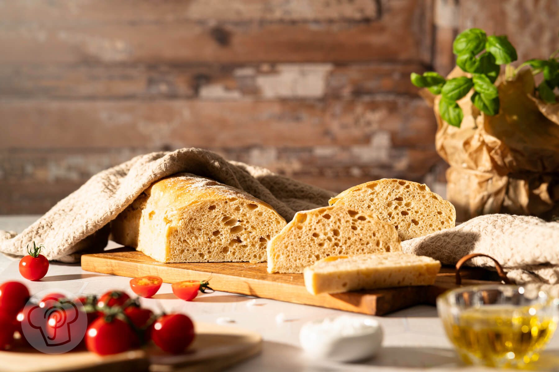 No Knead Ciabatta mit Vollkorn 