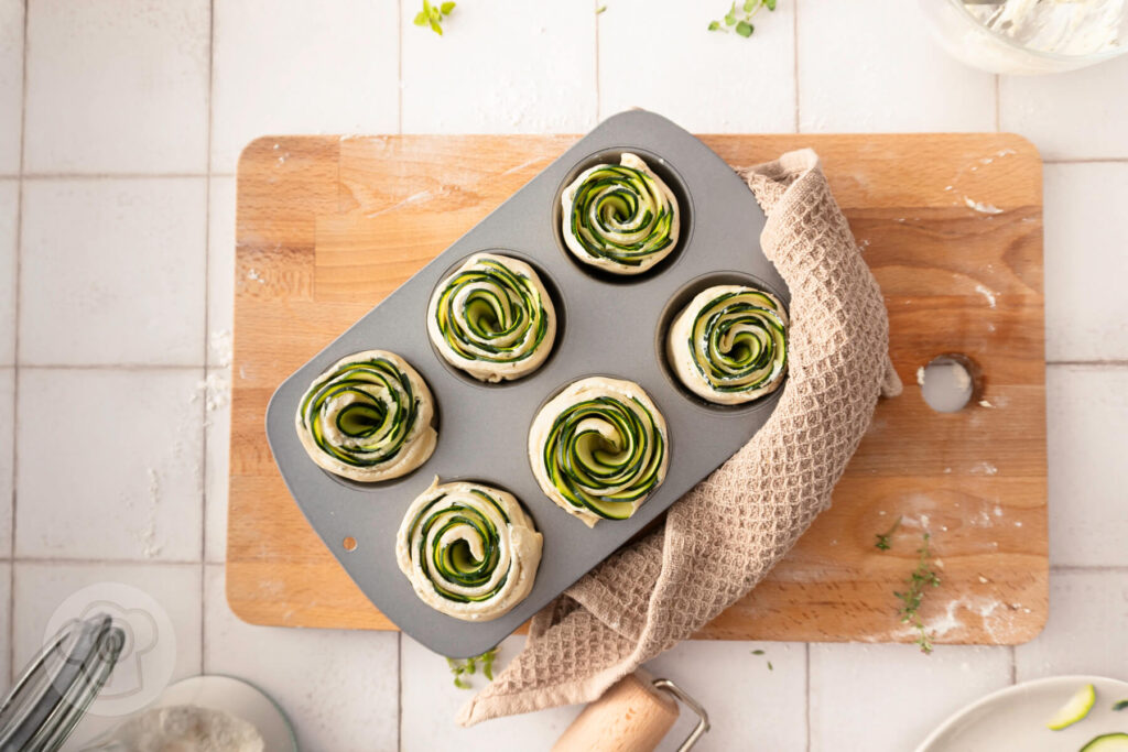 Zucchinirosen ohne Blätterteig - Zubereitung