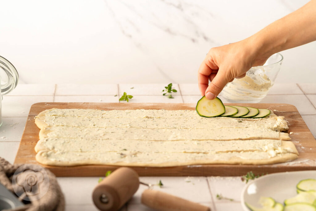 Zucchinirosen ohne Blätterteig - Zubereitung