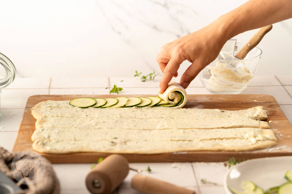 Zucchinirosen ohne Blätterteig - Zubereitung