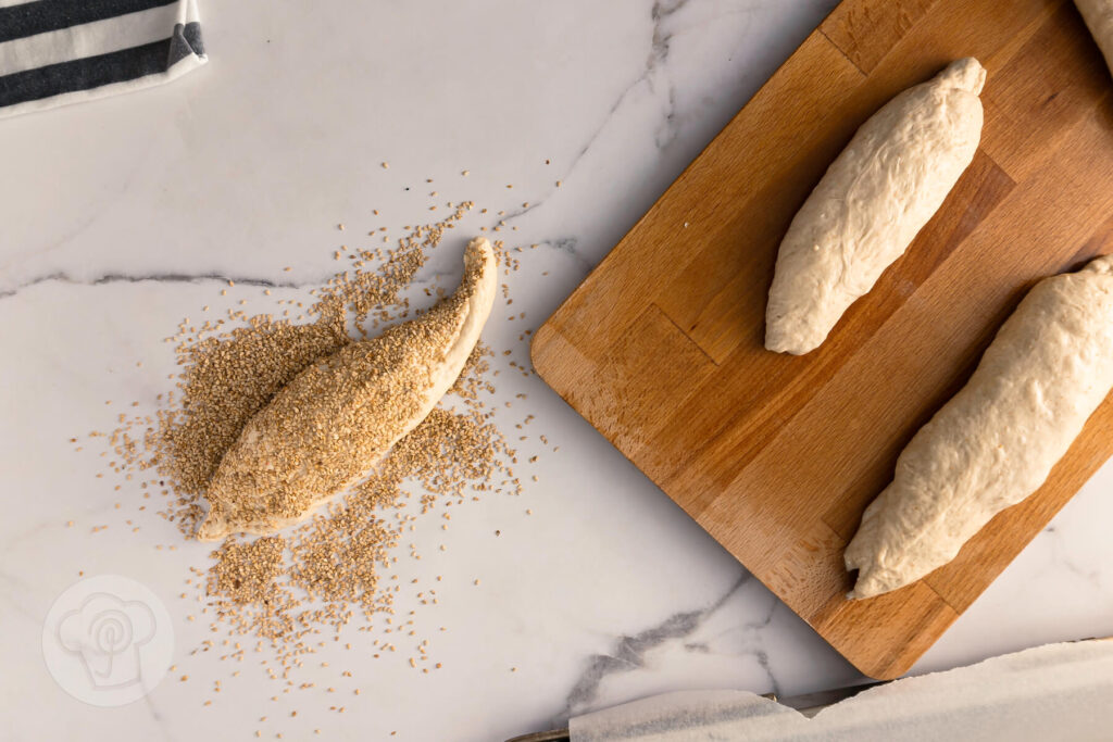 Kleine Sesam Baguettes Zubereitung