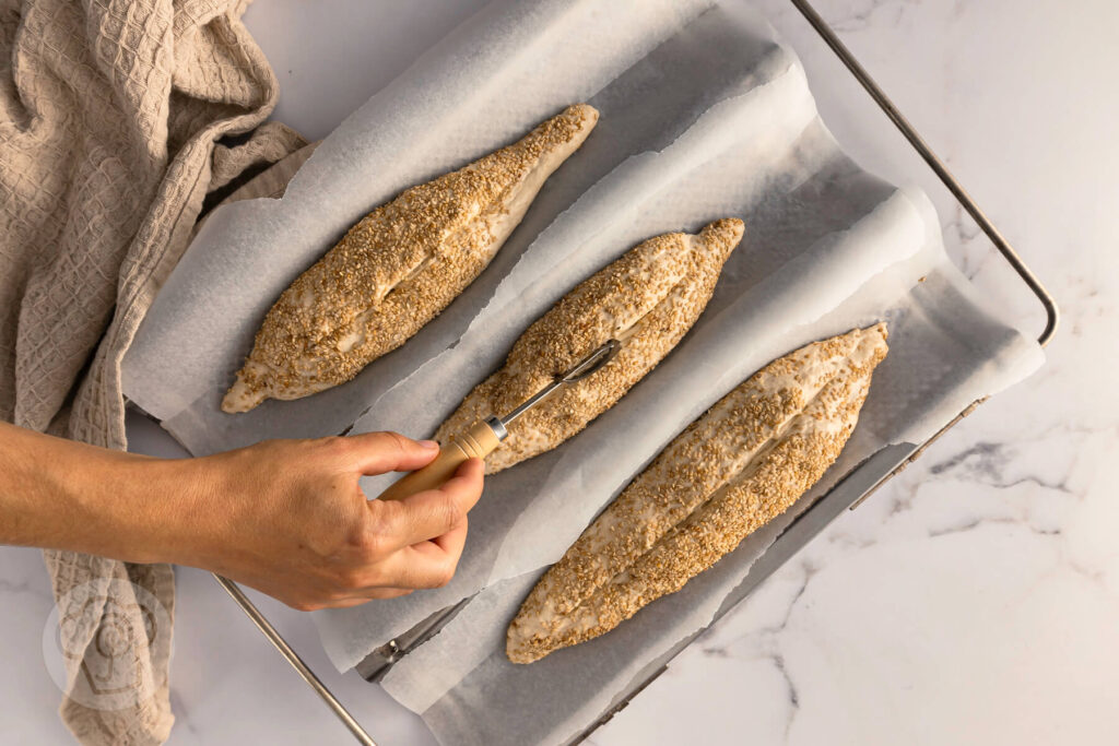 Kleine Sesam Baguettes Zubereitung
