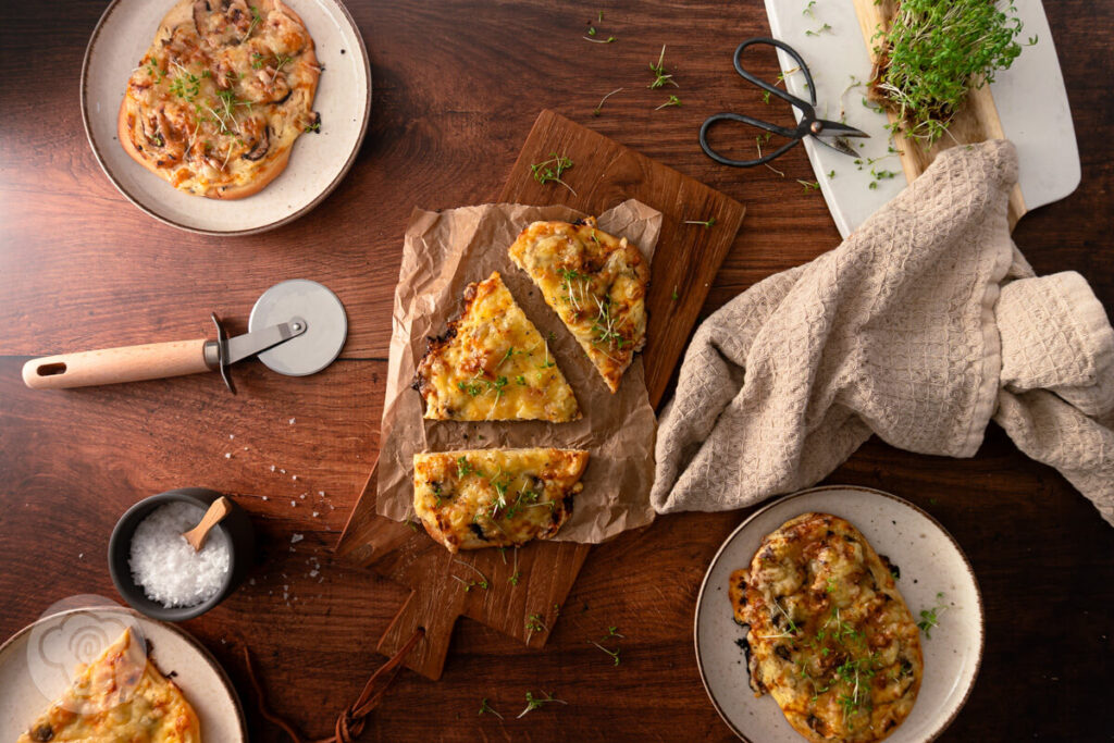 Fladenbrot mit Champignons