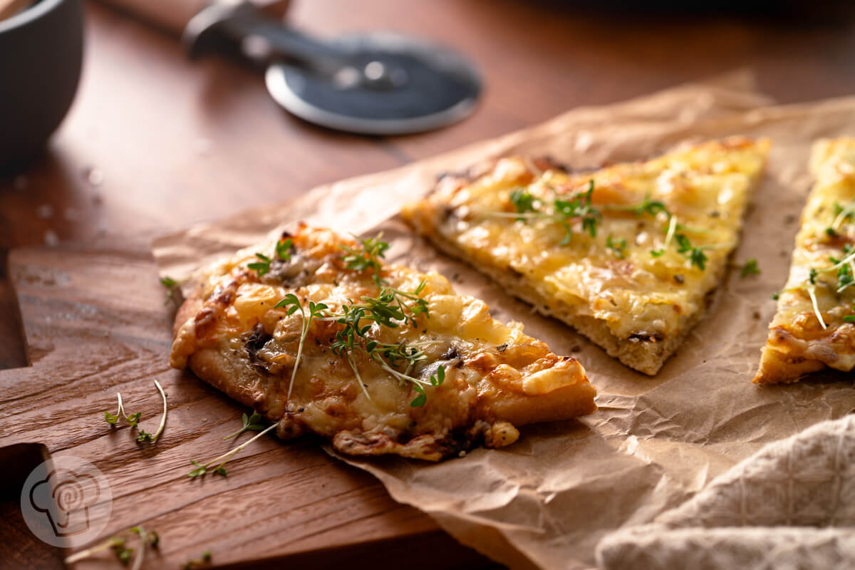 Fladenbrot mit Champignons 