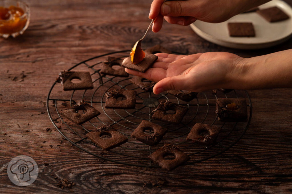 Aprikosenplätzchen Sacher Art - Sacherplätzchen - Zubereitung