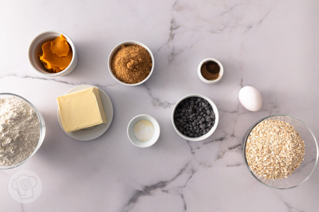 Kürbis Cookies mit Haferflocken 3 Kürbis Cookies mit Haferflocken - Zutaten