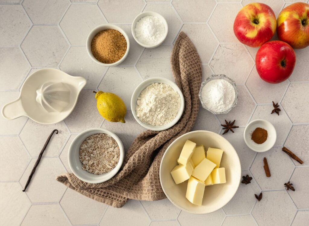 Böhmische Kolatschen mit Äpfeln und Streuseln - Zutaten