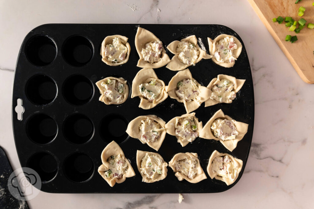 Mini-Flammkuchen-Muffins - Zubereitung