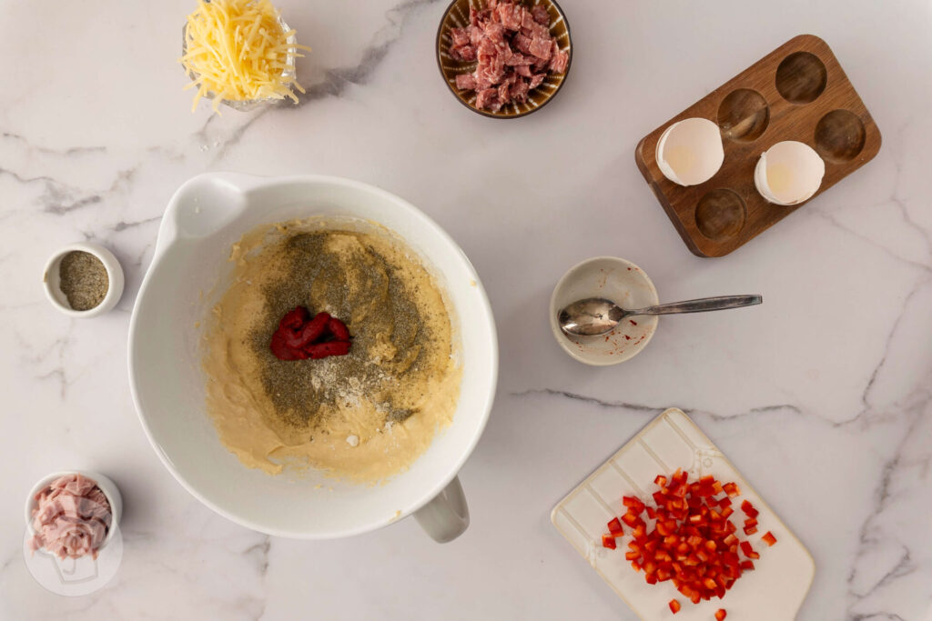 Herzhafte Pizzawaffeln - Zubereitung