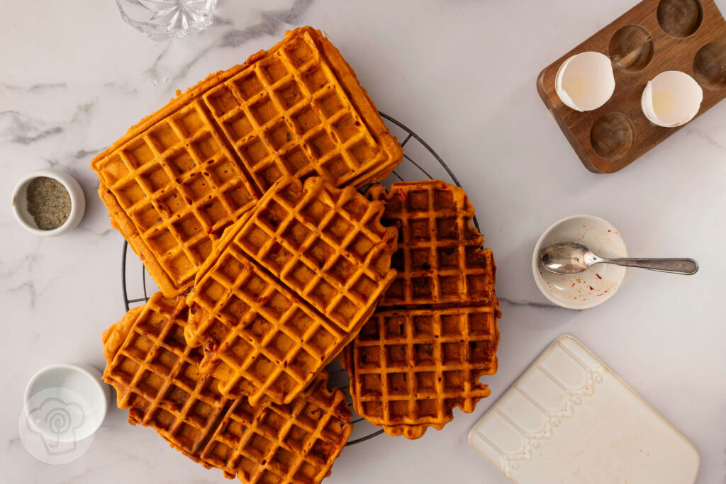 Herzhafte Pizzawaffeln