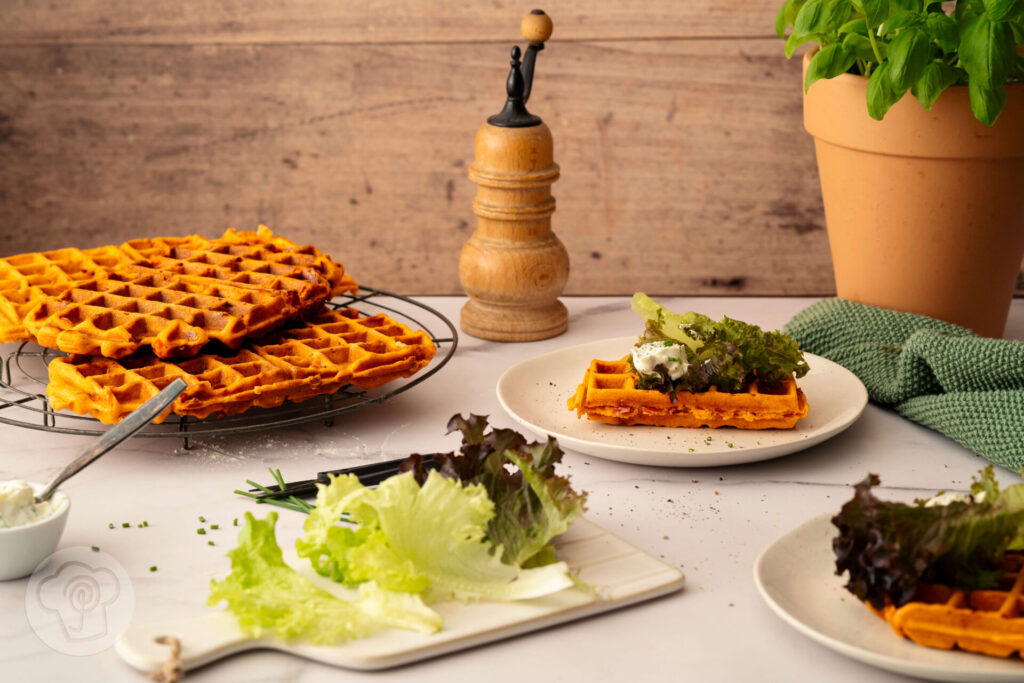 Herzhafte Pizzawaffeln