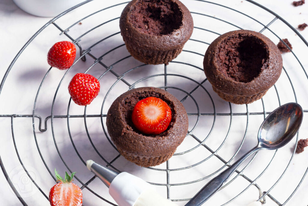 Maulwurf Muffins mit Erdbeeren - Maulwurfmuffins mit Erdbeeren - Muffins mit Erdbeeren