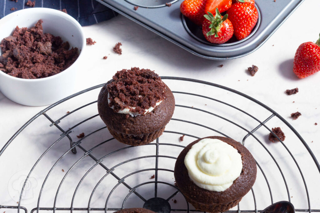 Maulwurf Muffins mit Erdbeeren - Maulwurfmuffins mit Erdbeeren - Muffins mit Erdbeeren