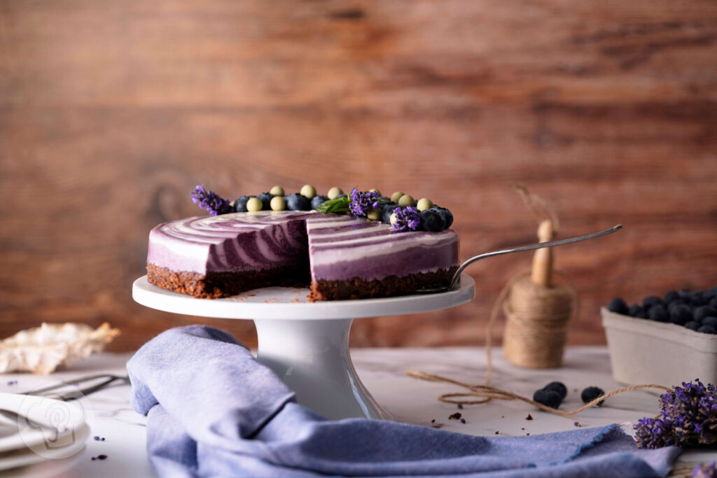 No bake Zebra Cheesecake 11 No bake Zebra Cheesecake mit Blaubeeren